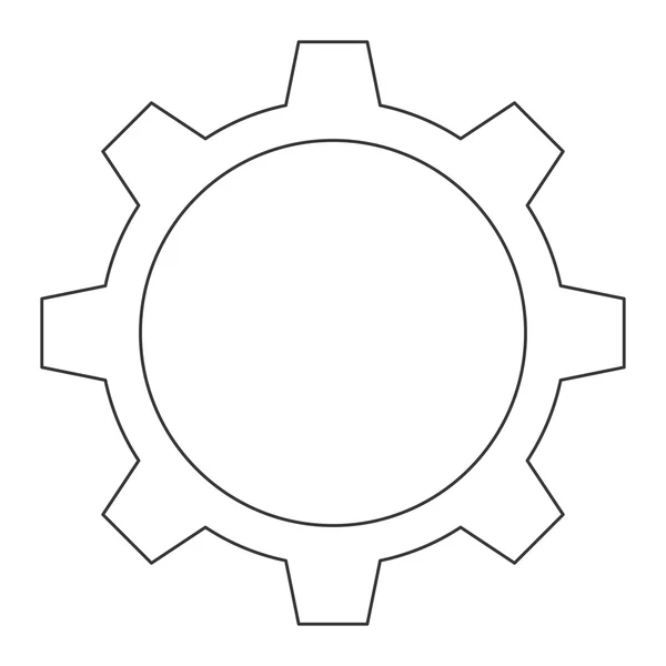 Icône d'engrenage unique — Image vectorielle