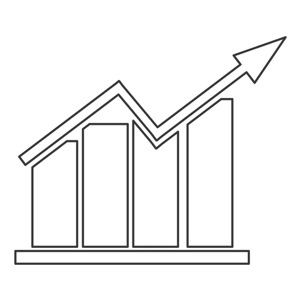 Gráfico de barras com ícone de seta —  Vetores de Stock