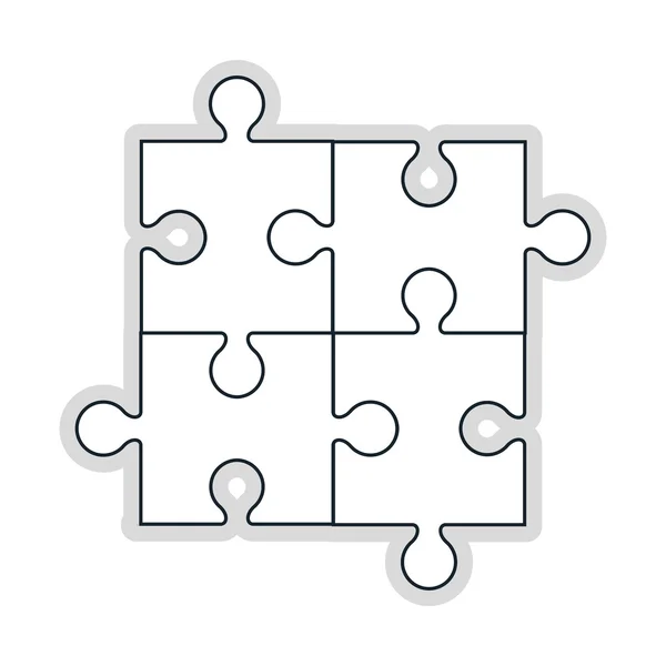 Quadrado em quatro peças de quebra-cabeça ícone —  Vetores de Stock