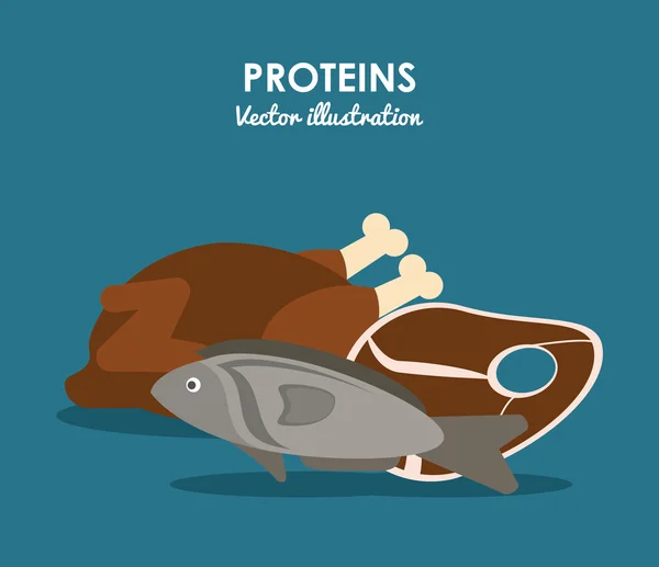 Набор иконок белков. Дизайн здоровой пищи. Векторная графика — стоковый вектор
