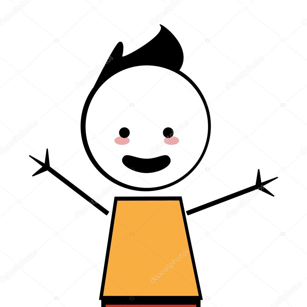Download Happy boy with open arms icon stick figure — Stock Vector © jemastock #116294714
