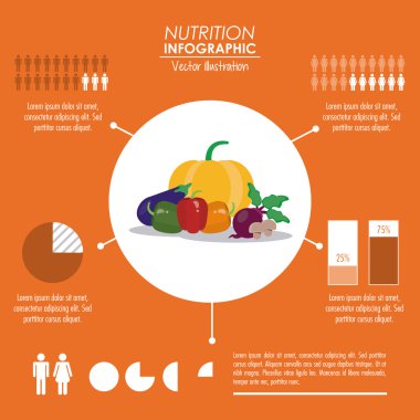 Bilgi grafiği simgesi. Beslenme tasarımı. Vektör grafiği