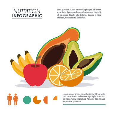 Bilgi grafiği simgesi. Beslenme tasarımı. Vektör grafiği