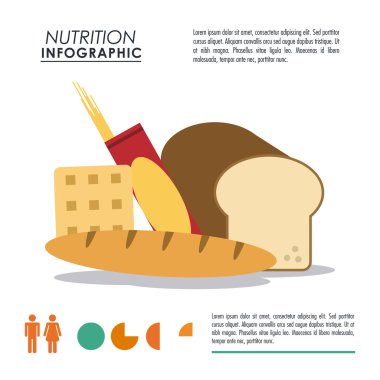 Bilgi grafiği simgesi. Beslenme tasarımı. Vektör grafiği