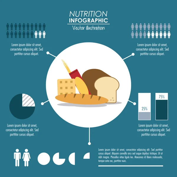 Bilgi grafiği simgesi. Beslenme tasarımı. Vektör grafiği