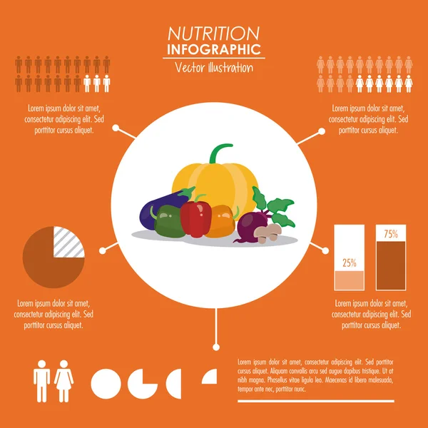 Bilgi grafiği simgesi. Beslenme tasarımı. Vektör grafiği