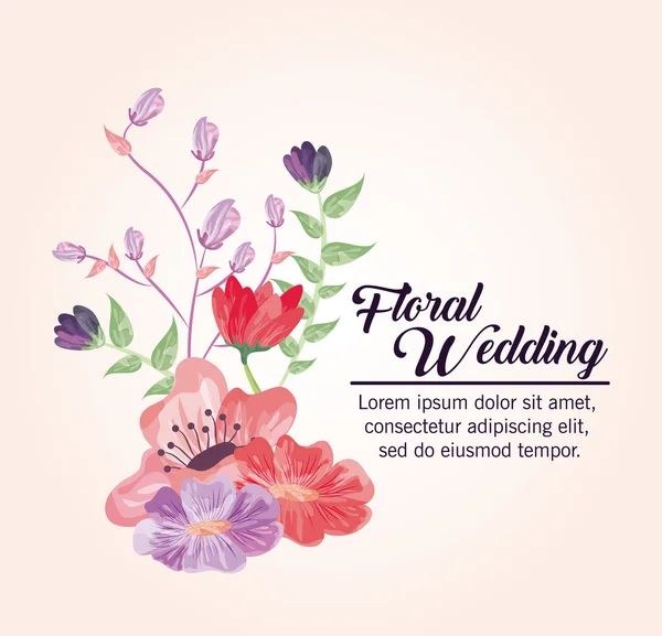 Icono de flor de pintura. Diseño floral de la boda. Gráfico vectorial — Archivo Imágenes Vectoriales