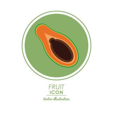 papaya simgesi. Sağlıklı gıda tasarımı. Vektör grafiği