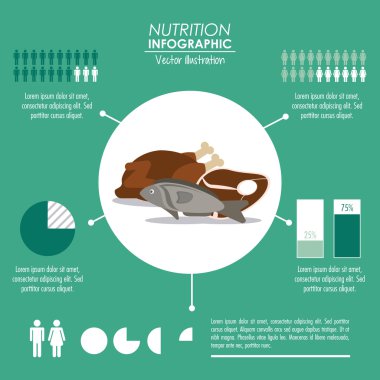 Bilgi grafiği simgesi. Beslenme tasarımı. Vektör grafiği