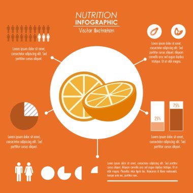 Bilgi grafiği simgesi. Beslenme tasarımı. Vektör grafiği