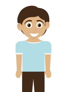 kahverengi deri simgesi ile mutlu çocuk