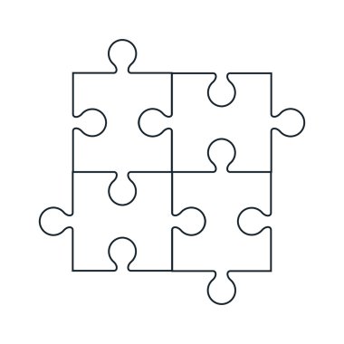 dört bulmaca parçaları simgesinde kare