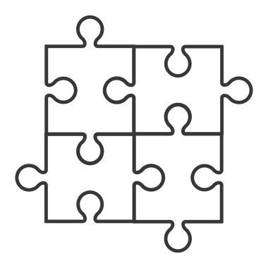 dört bulmaca parçaları simgesinde kare