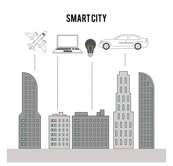Smart City und Icon Set. Technologie und Internetdesign. Vektor — Stockvektor
