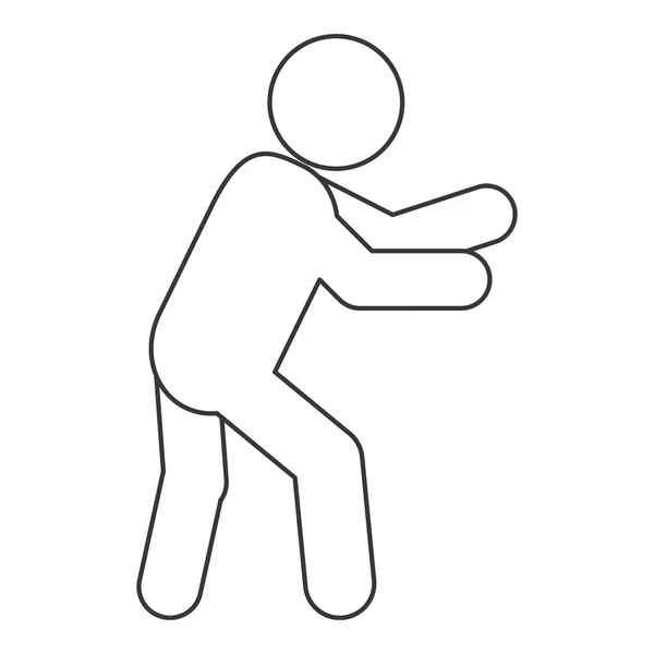 Pictograma masculino icono en movimiento — Vector de stock