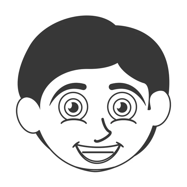 Lycklig pojke med tan huden ikon — Stock vektor