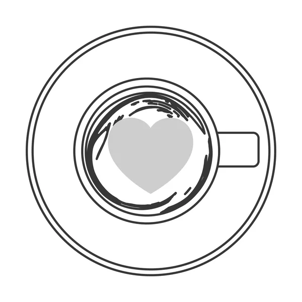 Coffee cup topview icon — Stock Vector