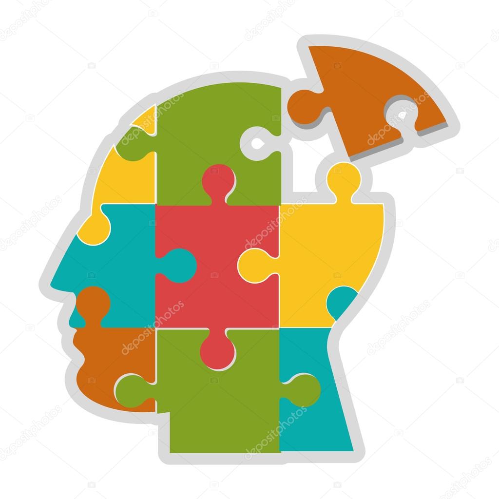 Human head in puzzle pieces icon Stock Vector Image by ©jemastock