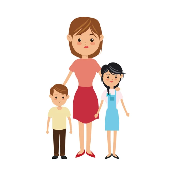 Икона матери и детей. Семейный дизайн. Векторная графика — стоковый вектор