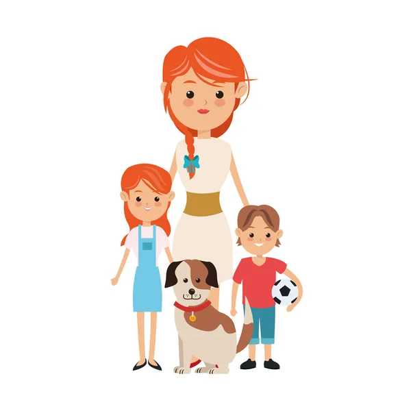 Moeder en kinderen icoon. Familie ontwerp. Vectorafbeelding — Stockvector