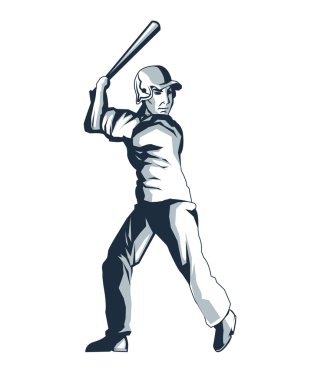 Beyzbol oyuncusu. Spor tasarımı. Vektör grafiği