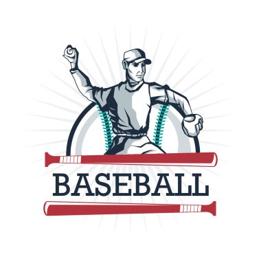 Beyzbol oyuncusu. Spor tasarımı. Vektör grafiği