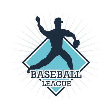 Beyzbol oyuncusu. Spor tasarımı. Vektör grafiği