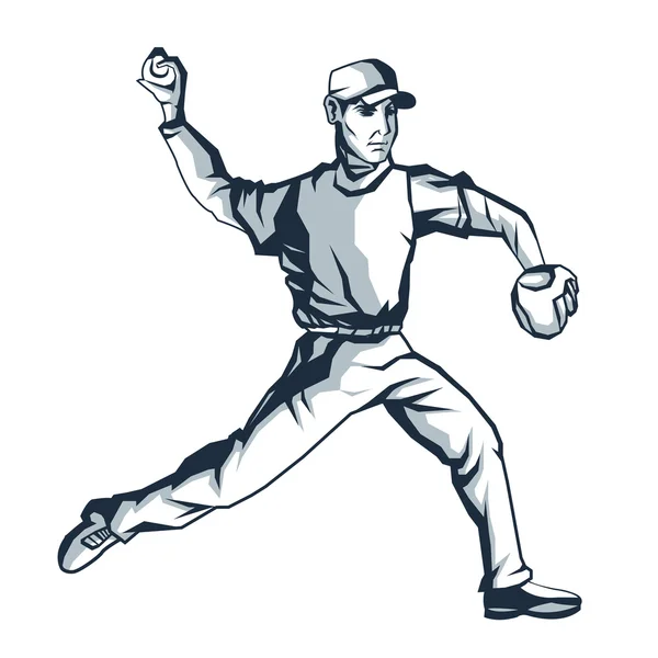 Jugador de béisbol. Diseño deportivo. Gráfico vectorial — Archivo Imágenes Vectoriales