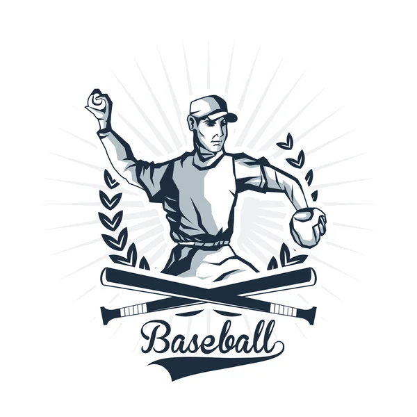 Jugador de béisbol. Diseño deportivo. Gráfico vectorial — Vector de stock