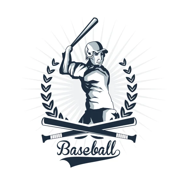 Jogador de basebol. Design desportivo. Gráfico vetorial — Vetor de Stock