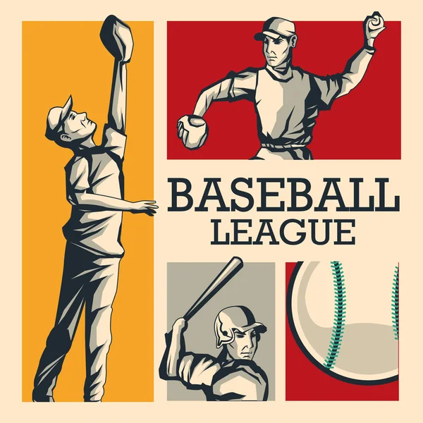 Jugador de béisbol. Diseño deportivo. Gráfico vectorial — Archivo Imágenes Vectoriales