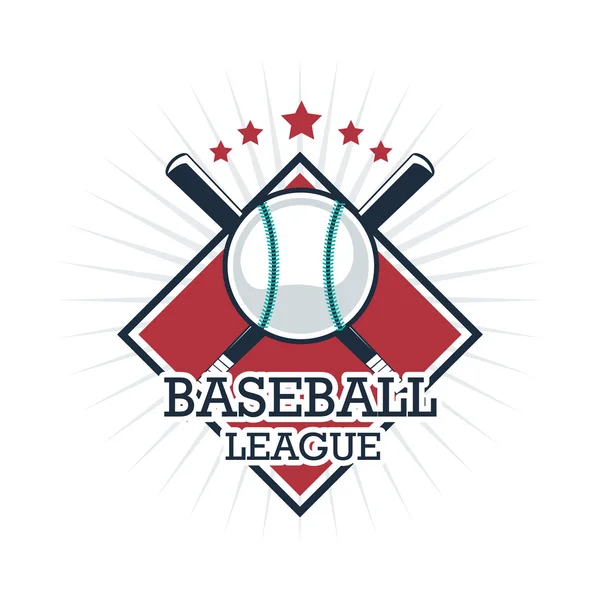 Ball and Bat of Baseball (en inglés). Diseño deportivo. Gráfico vectorial — Vector de stock