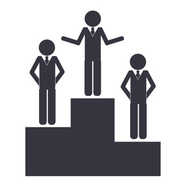 İşadamları podyum simgesini
