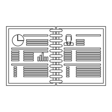 Kablolu defter ile iş bilgi simgesi