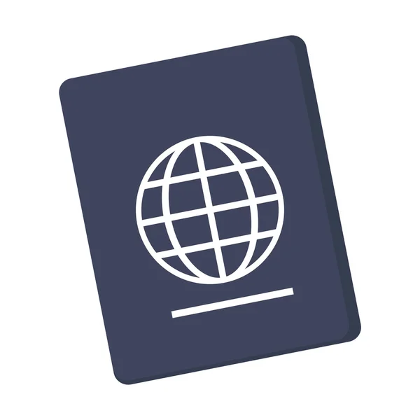 Passport with earth diagram icon — Stock Vector