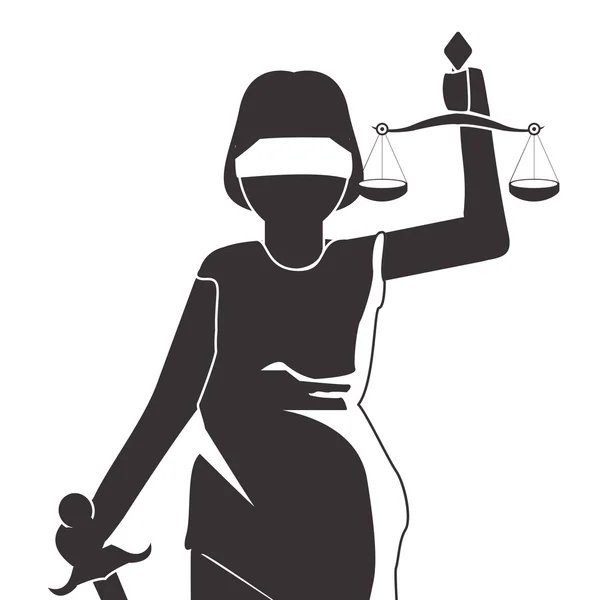 Lady Justitie pictogram — Stockvector