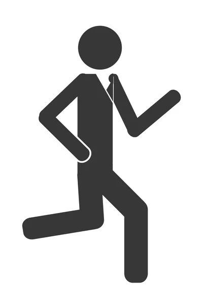 Icono de pictograma de hombre de negocios — Archivo Imágenes Vectoriales