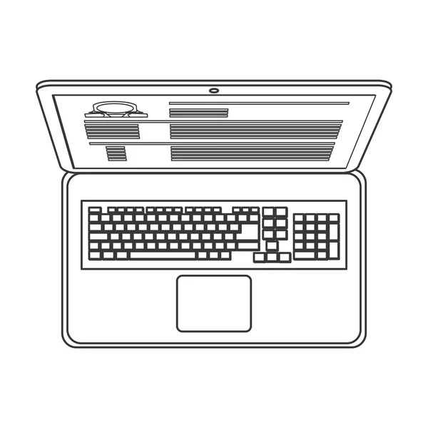Laptop topview ikonen — Stock vektor