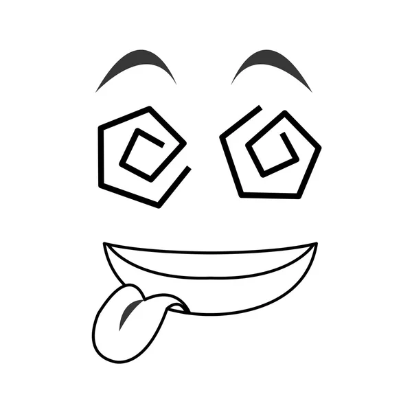 Loco lengua fuera emoticonos cara iconos — Vector de stock