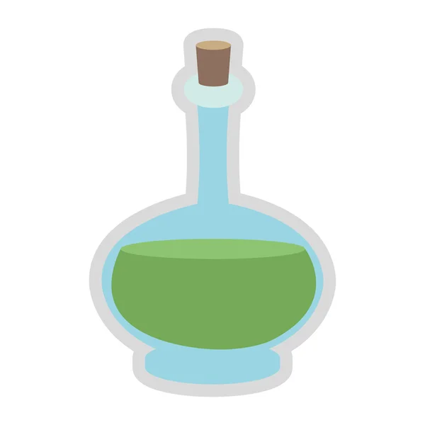 Glazen fles met kurk pictogram — Stockvector