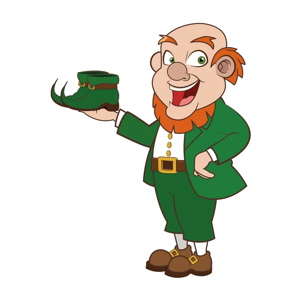 Leprechaun character with boots icon — Stock Vector