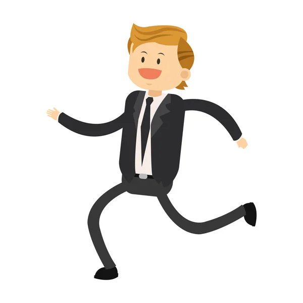 Feliz empresário correndo ícone — Vetor de Stock
