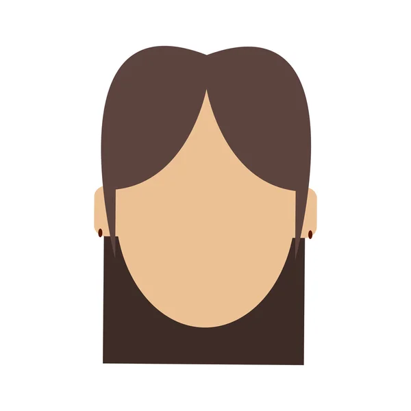 Anonieme vrouw portret pictogram — Stockvector