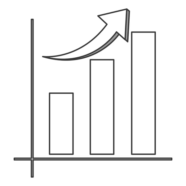 Balkendiagramm mit Pfeil-Symbol — Stockvektor