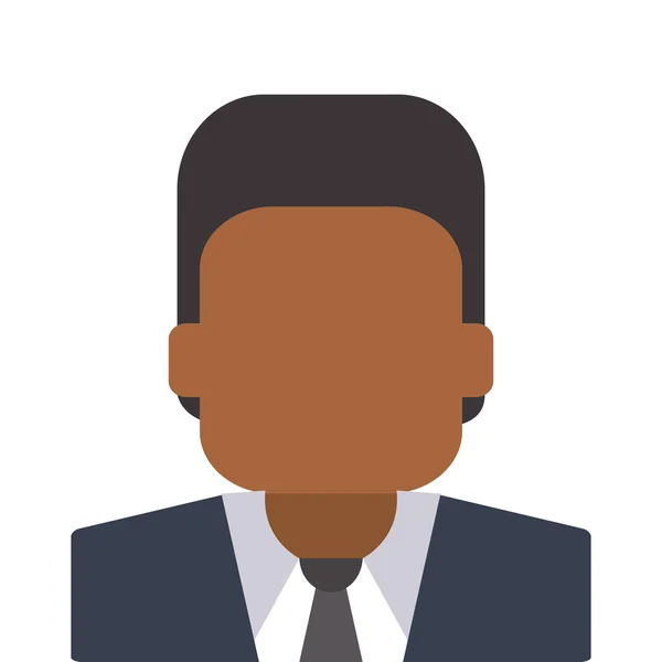 Peau foncée visage homme portrait icône — Image vectorielle