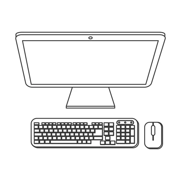 デスク コンピューター アイコン — ストックベクタ