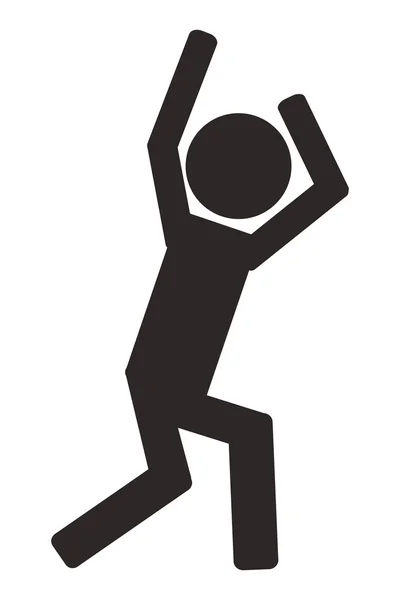 Persona con brazos arriba icono de pictograma — Vector de stock