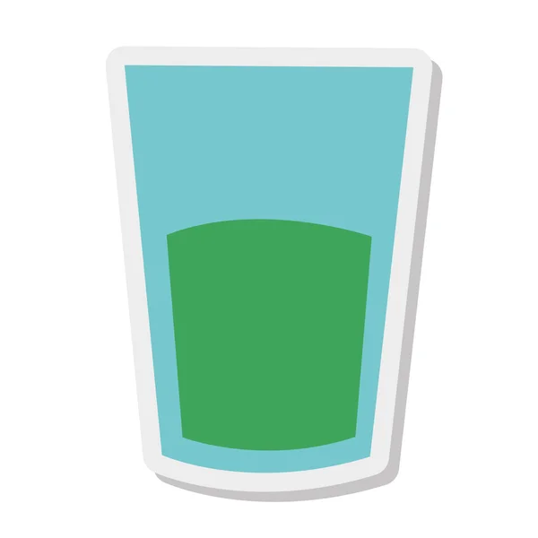 液体のアイコンとガラスのカップ — ストックベクタ