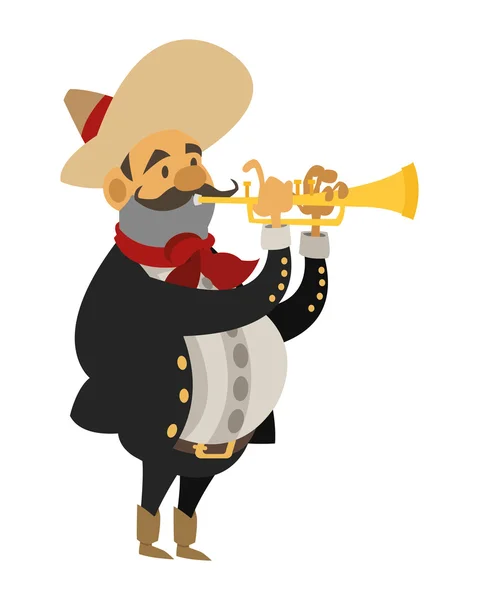 Mariachi musicus pictogram — Stockvector