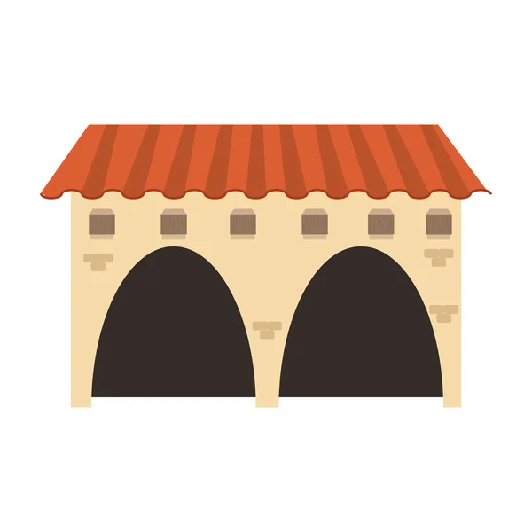 Spanish colonial architecture icon — Stock Vector